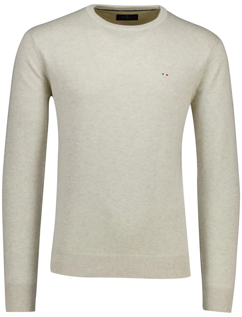 Portofino trui ronde hals beige