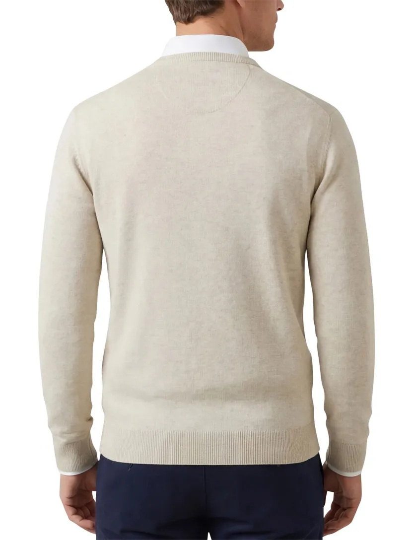 Portofino trui ronde hals beige