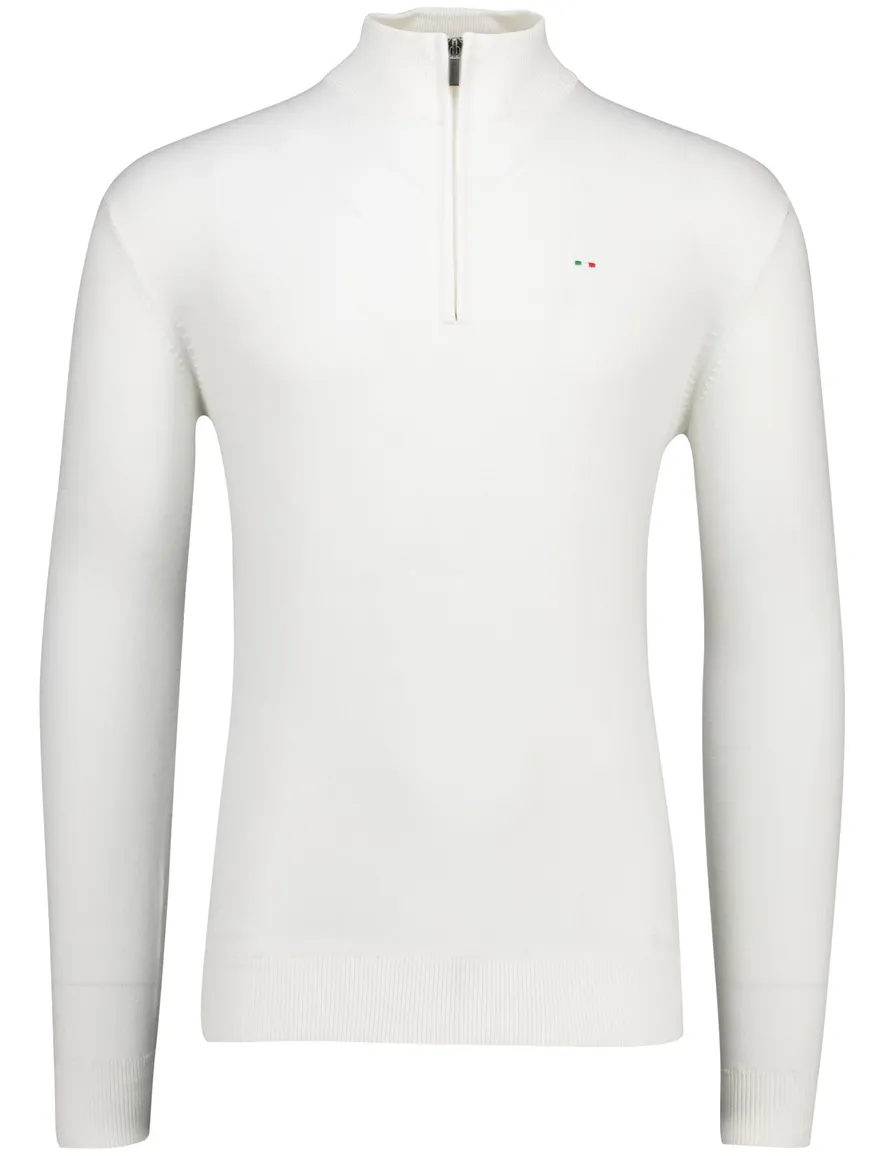 Portofino half zip trui wit katoen
