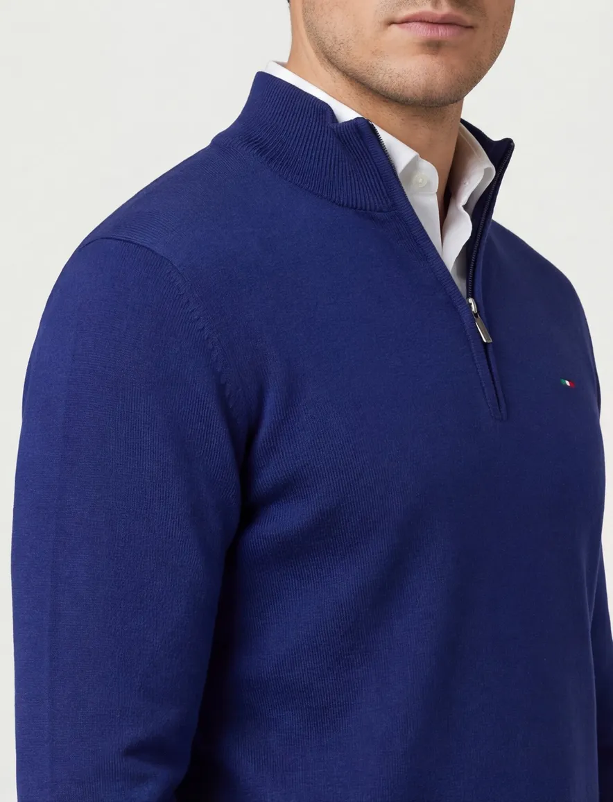 Portofino trui kobaltblauw half-zip