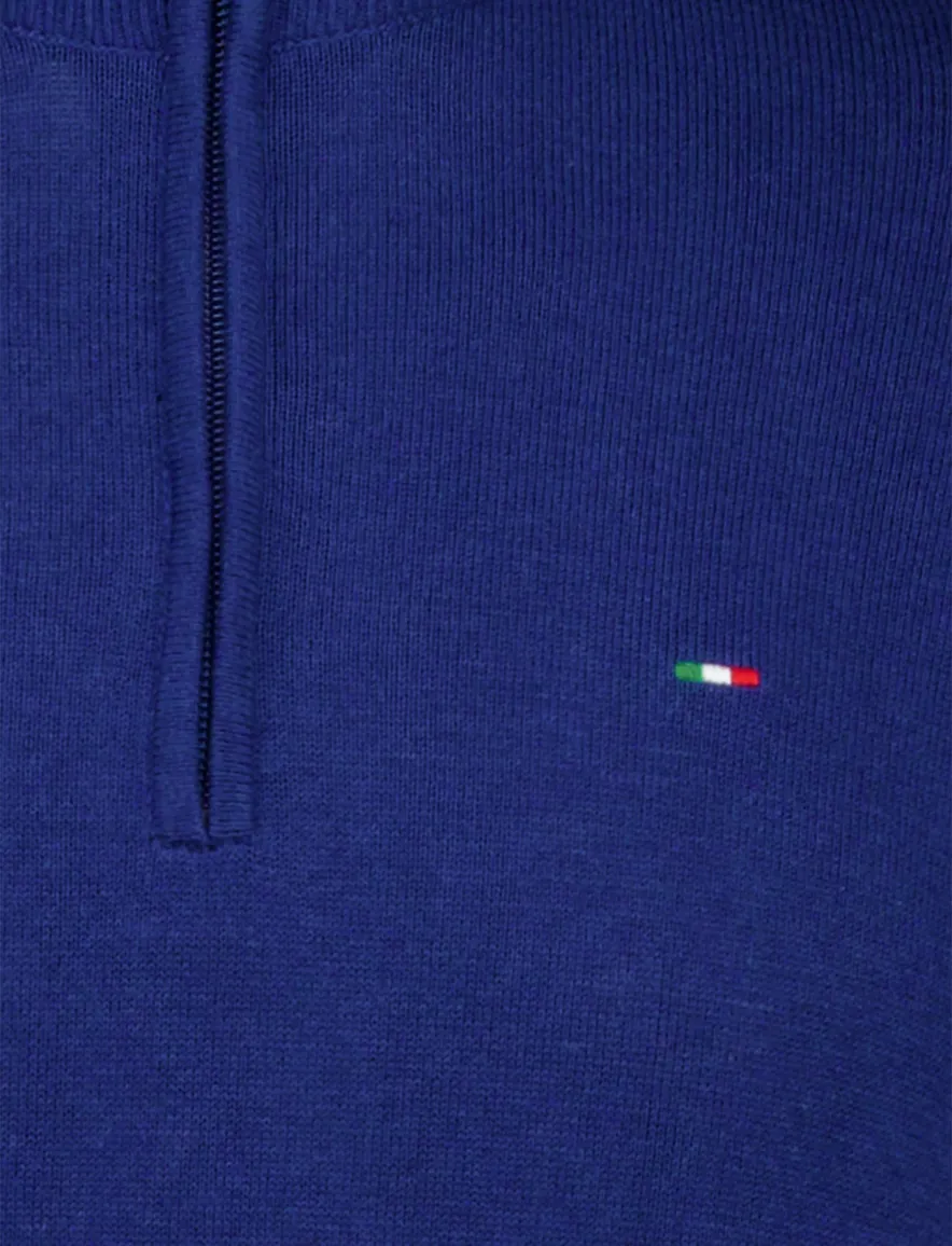 Portofino trui kobaltblauw half-zip