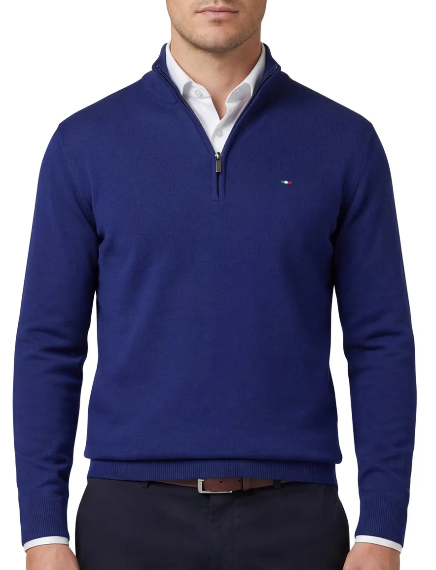 Portofino trui kobaltblauw half-zip