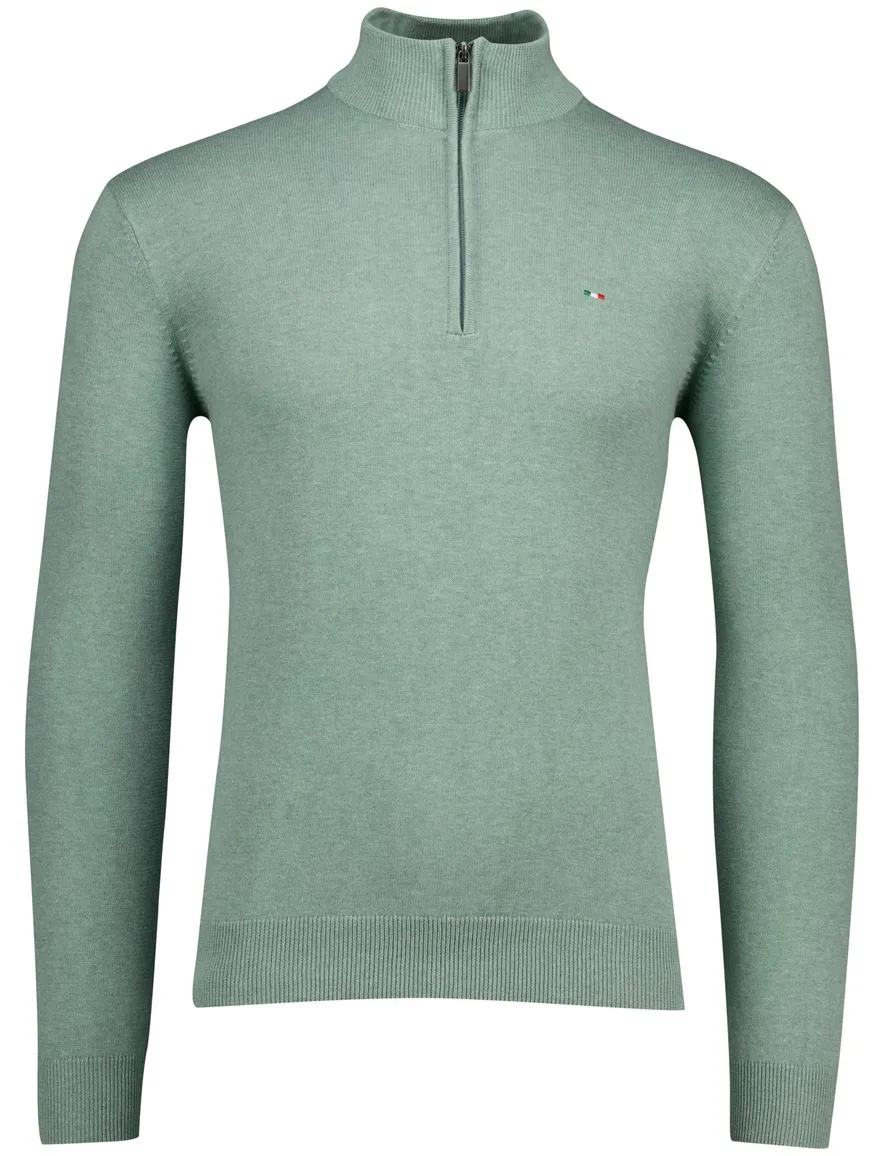 Portofino half zip trui groen katoen