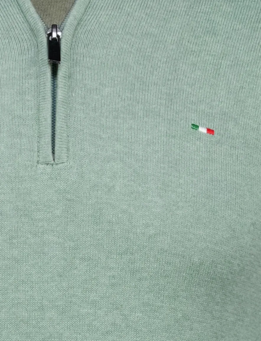 Portofino half zip trui groen katoen