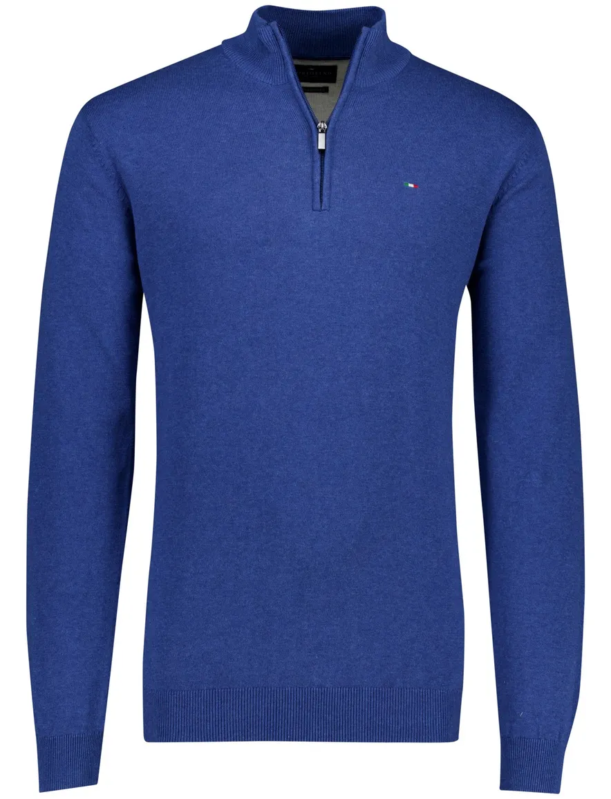 Portofino half zip trui extra lang blauw