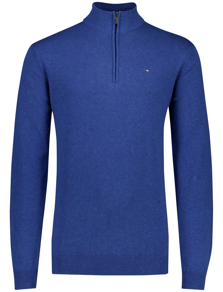 Portofino half zip trui extra lang blauw