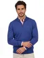Portofino half zip trui extra lang effen blauw katoen