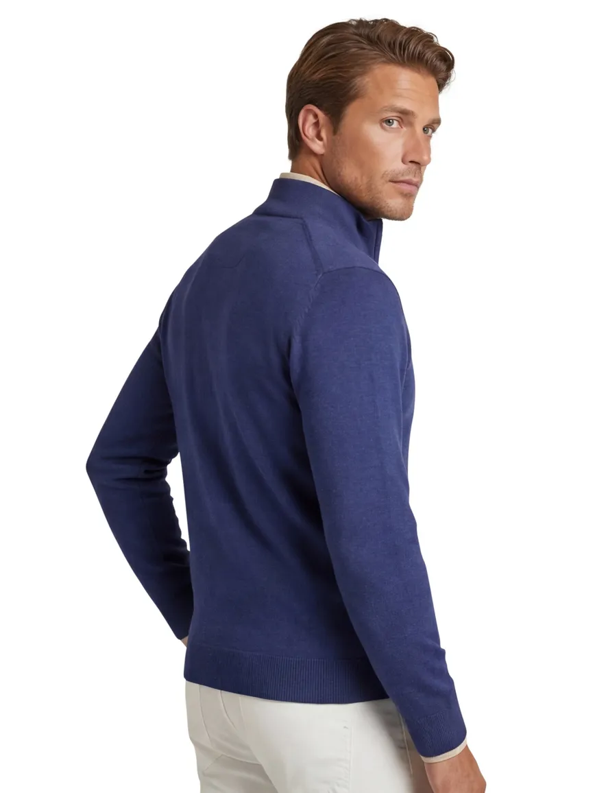 Portofino half zip trui extra lang donkerblauw