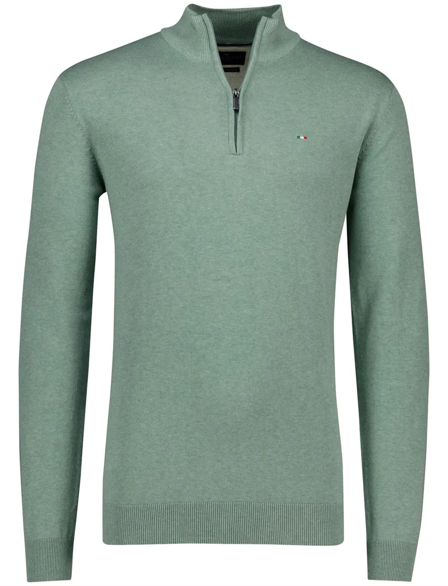 Portofino half zip trui extra lang groen