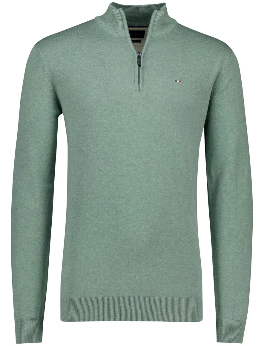 Portofino half zip trui extra lang groen