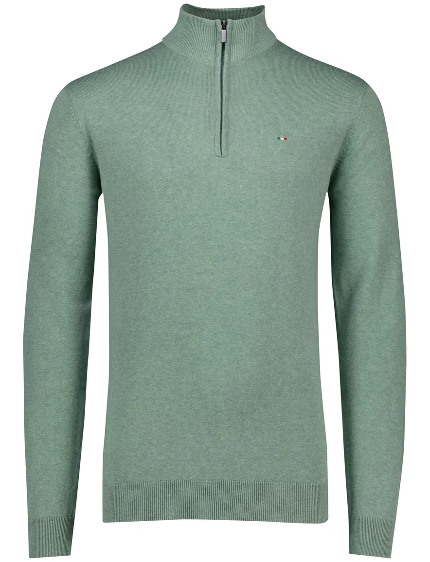 Portofino half zip trui extra lang groen