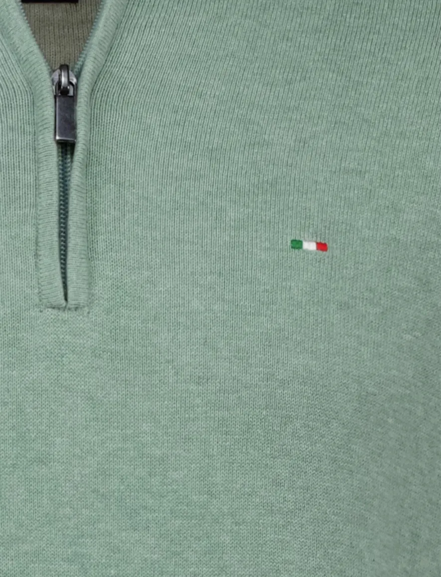 Portofino half zip trui extra lang groen