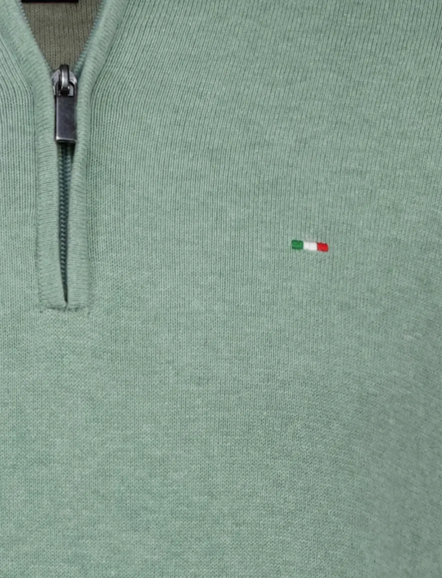 Portofino half zip trui extra lang groen