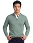katoenen Portofino half zip trui extra lang groen effen