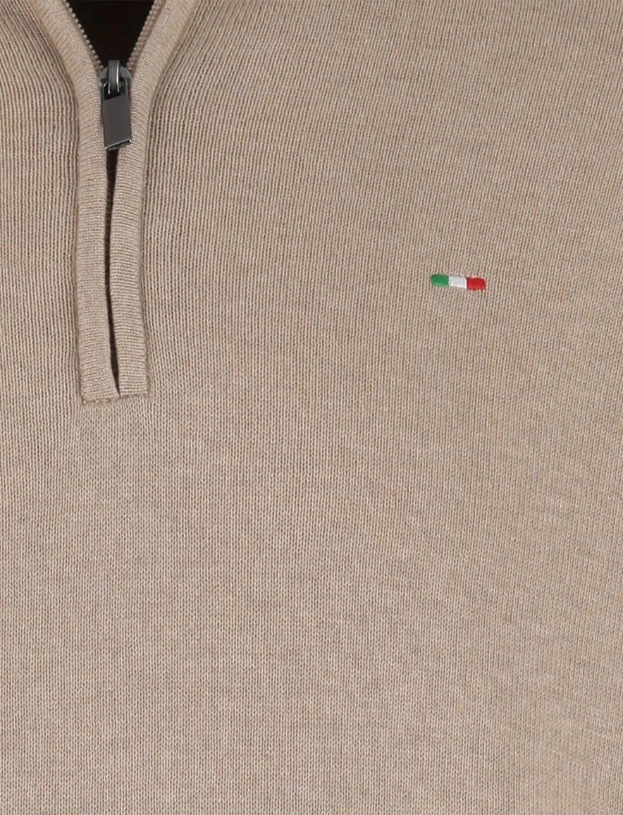 Portofino half zip trui extra lang beige