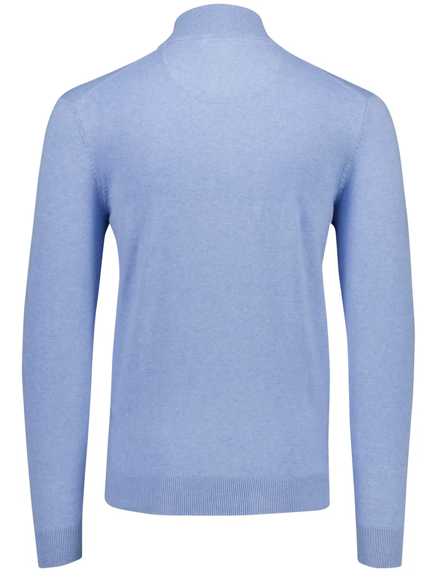 Portofino Regular fit half zip trui lichtblauw