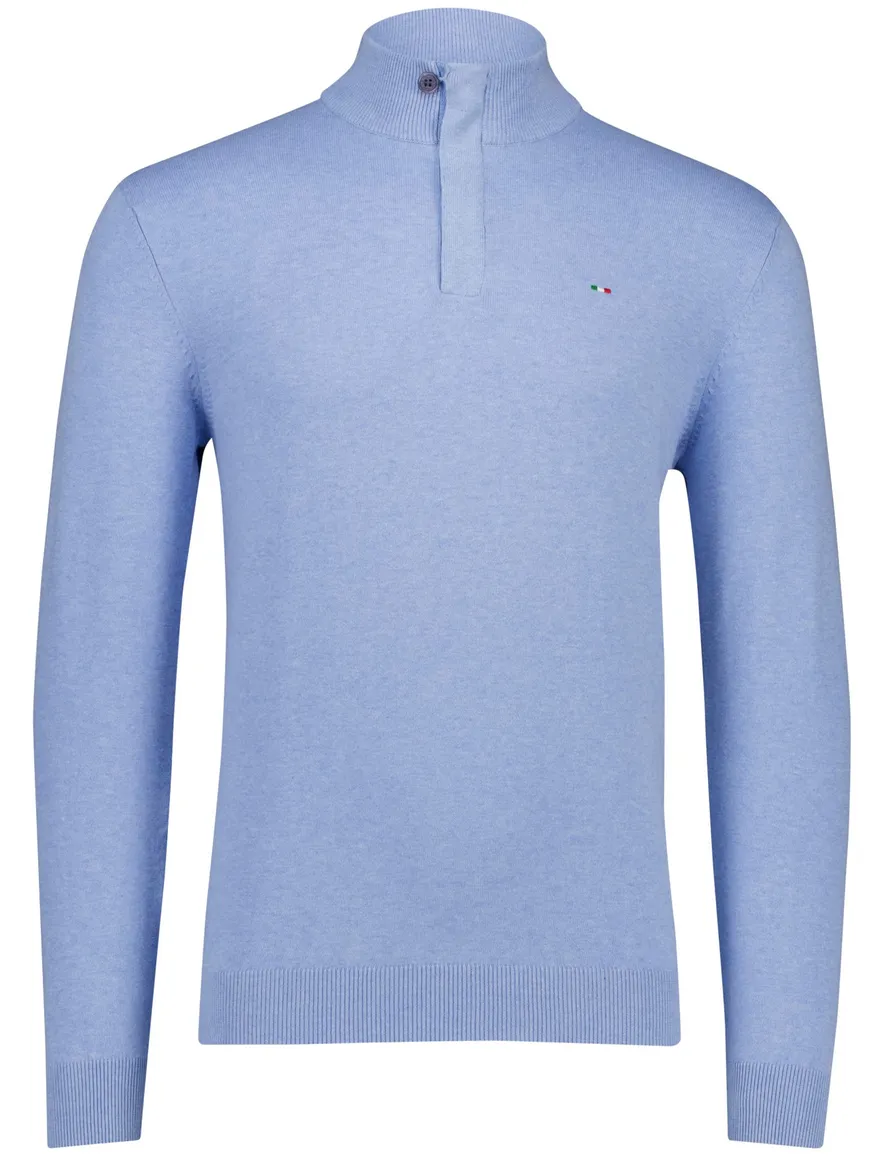 Portofino Regular fit half zip trui lichtblauw