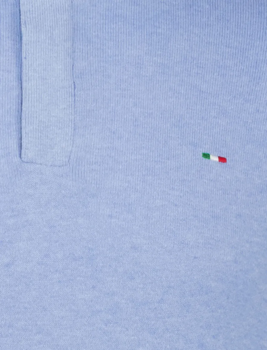 Portofino Regular fit half zip trui lichtblauw