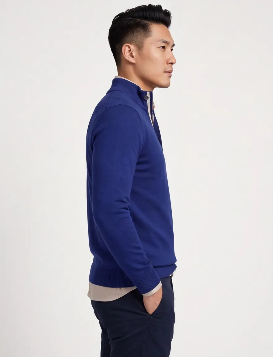 trui blauw Portofino Regular Fit