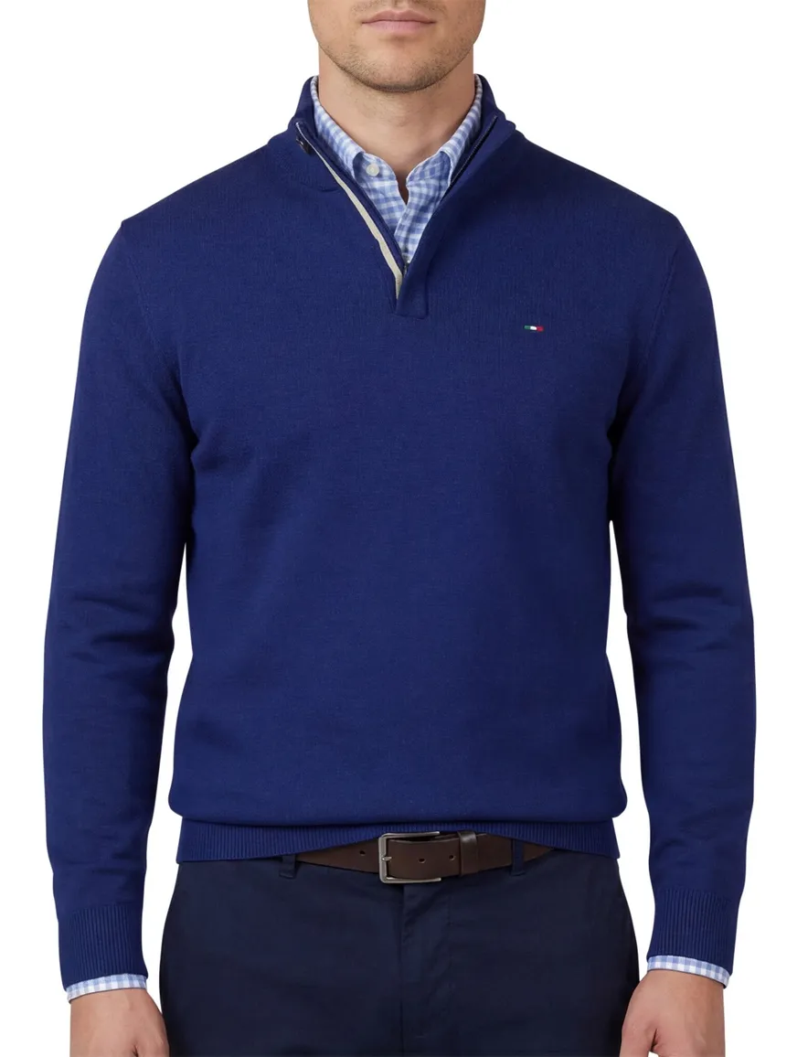trui blauw Portofino Regular Fit