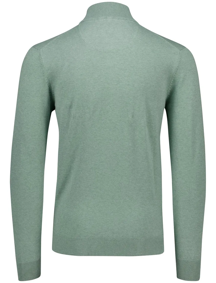 Portofino Regular fit half zip trui groen katoen