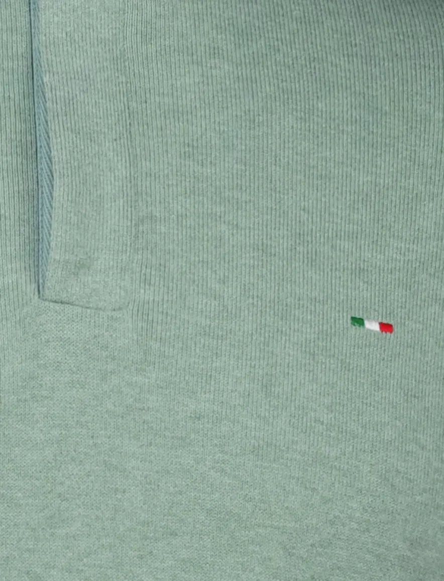 Portofino Regular fit half zip trui groen katoen