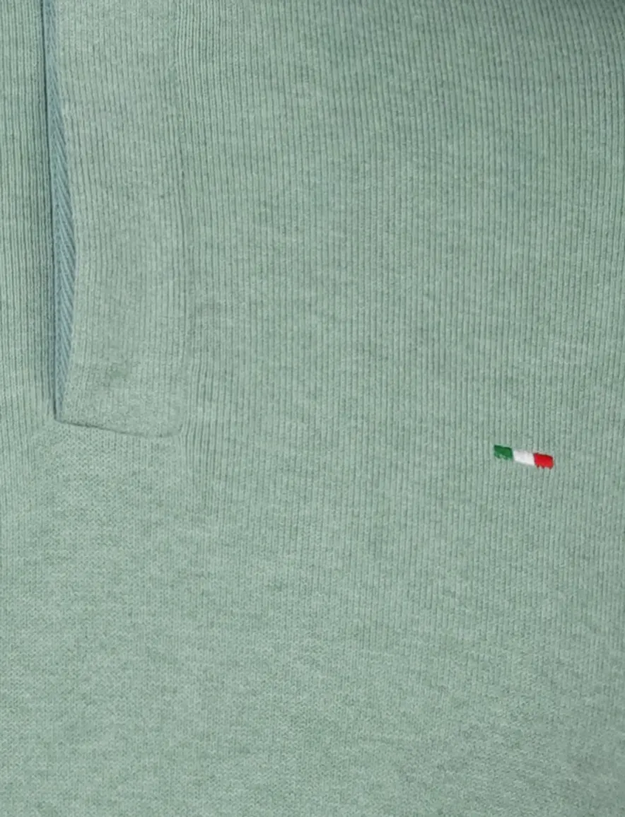 Portofino Regular fit half zip trui groen katoen