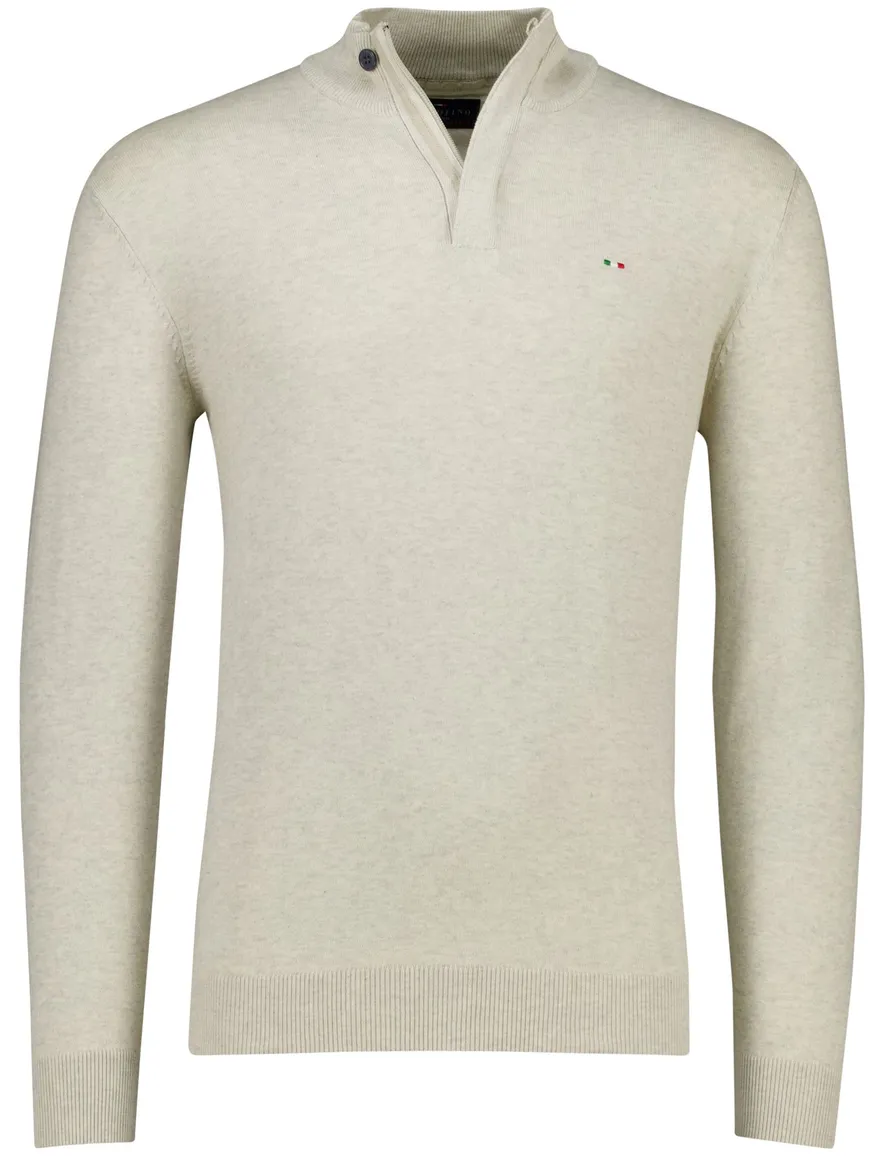 Portofino Regular fit half zip trui creme