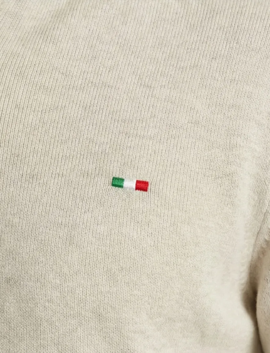 Portofino Regular fit half zip trui creme