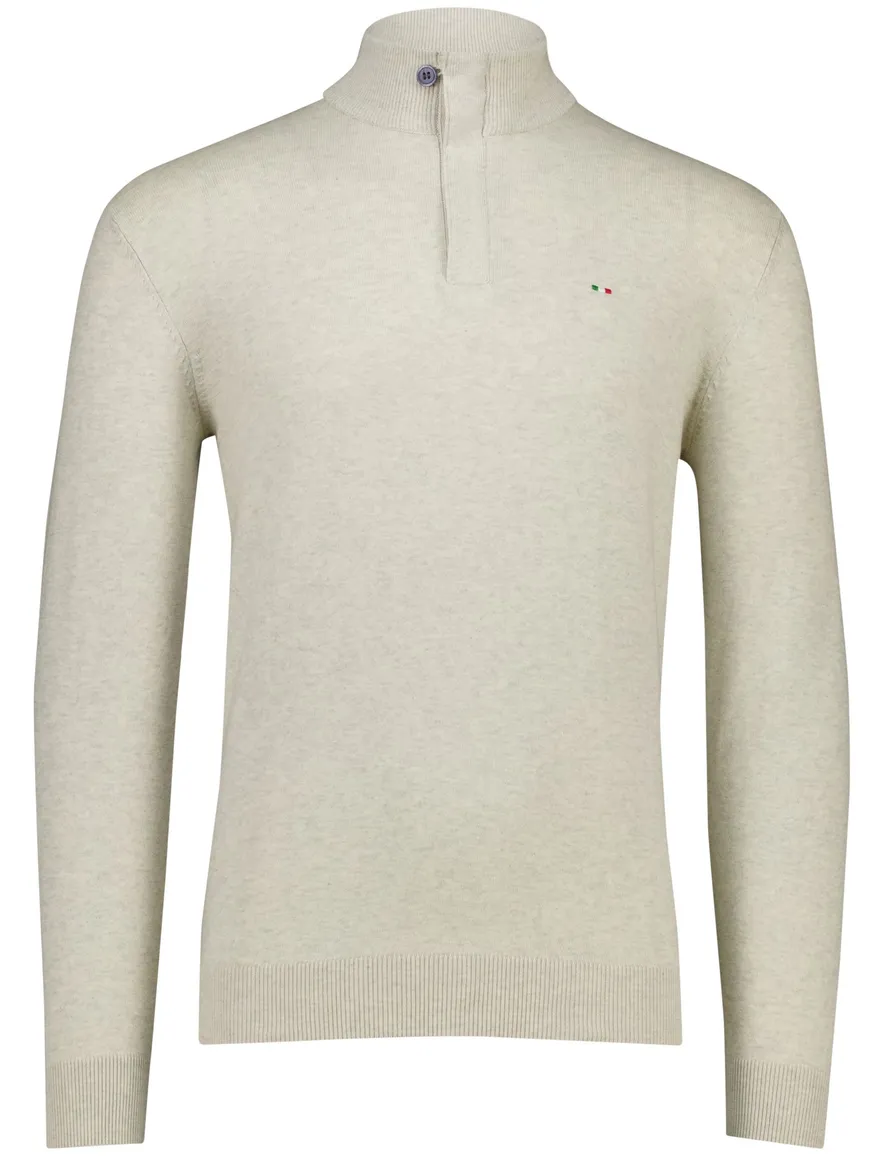 Portofino Regular fit half zip trui creme