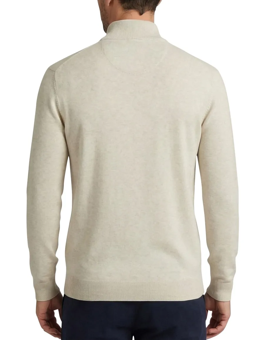 Portofino Regular fit half zip trui creme