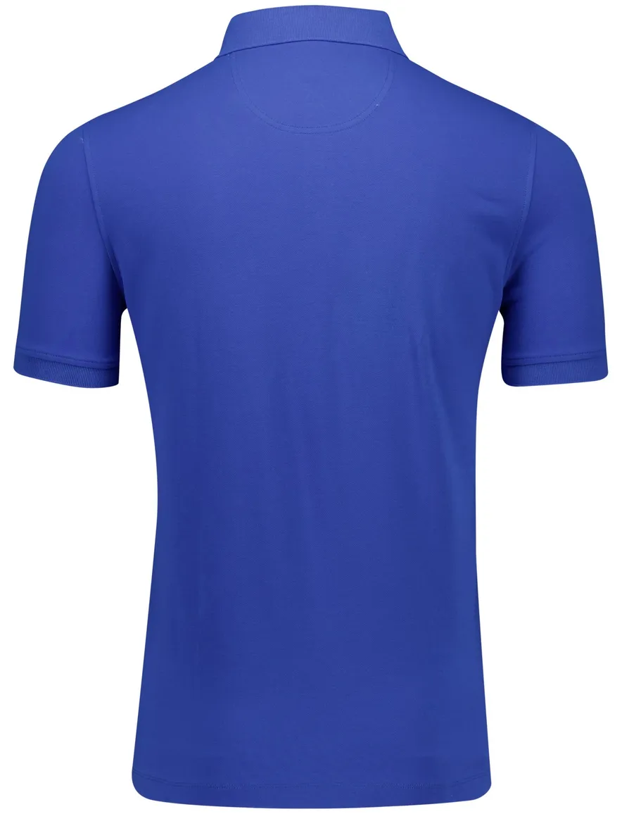 Portofino polo blauw pique katoen 3-knoops