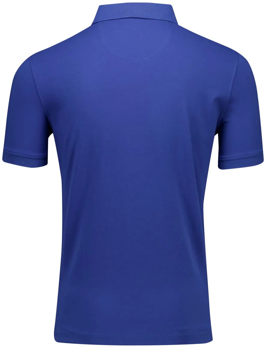 Portofino polo blauw pique katoen effen