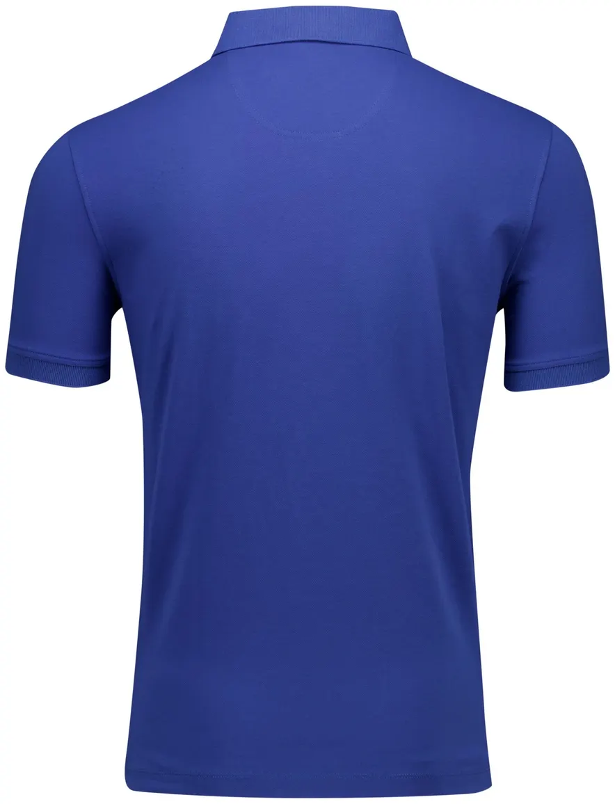 Portofino polo blauw pique katoen effen