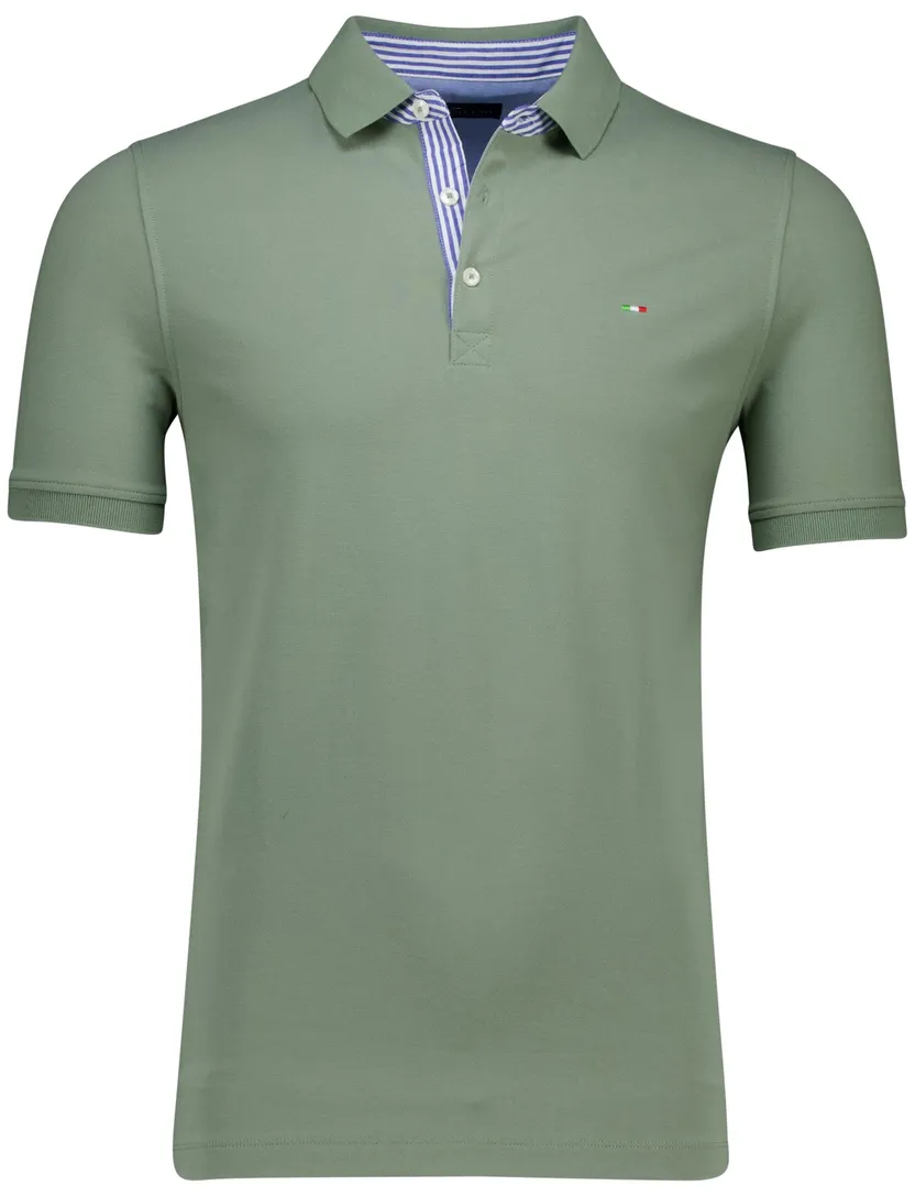 Portofino polo groen pique 3-knoops