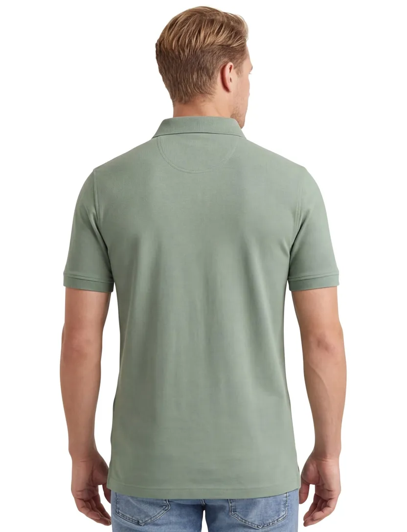 Portofino polo groen pique 3-knoops