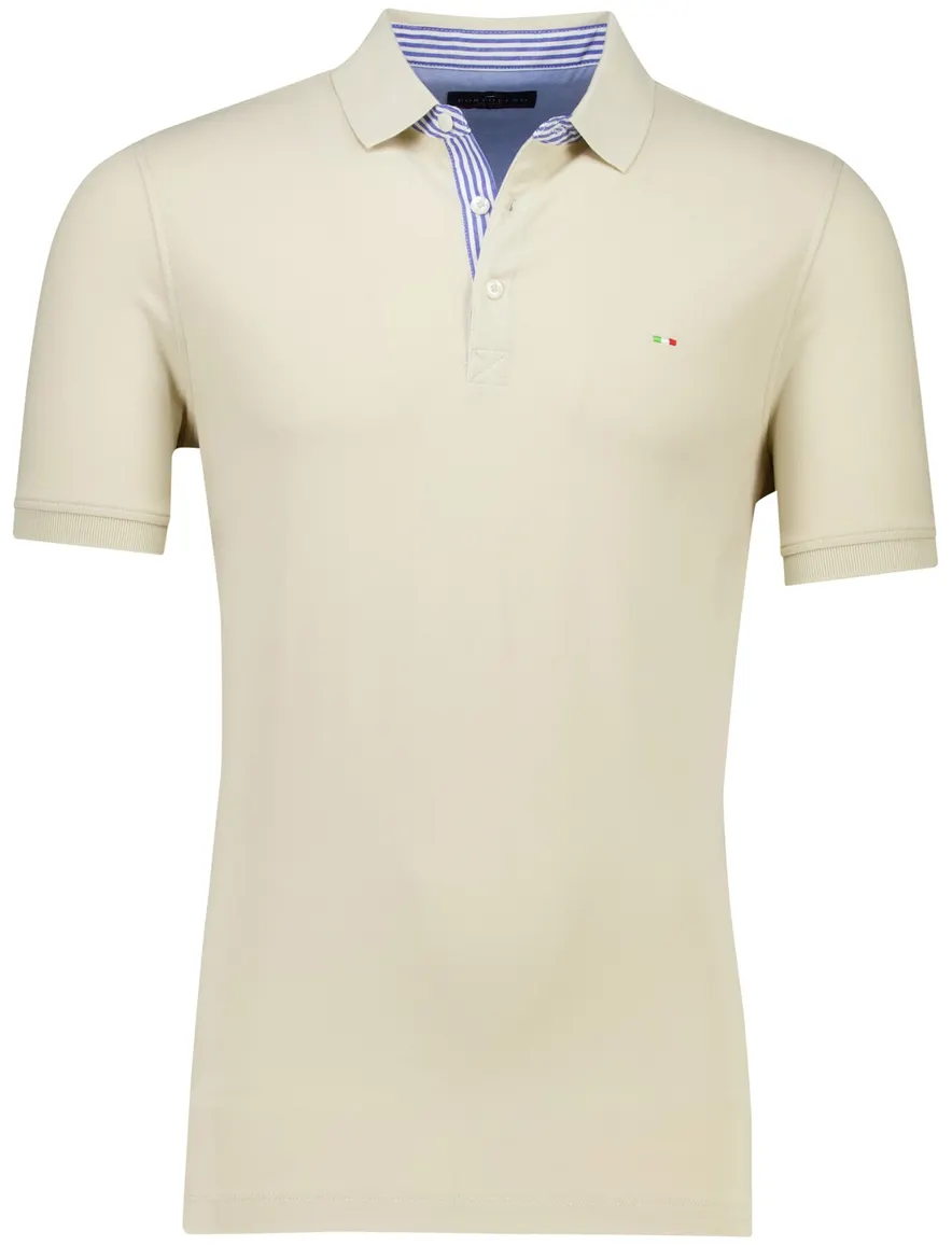 katoenen Portofino polo beige pique 3 knoops normale fit
