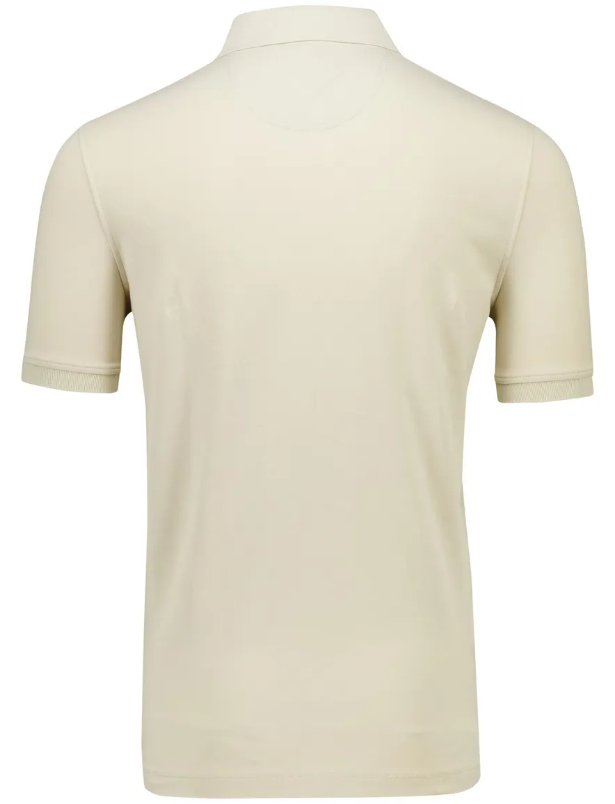 katoenen Portofino polo beige pique 3 knoops normale fit