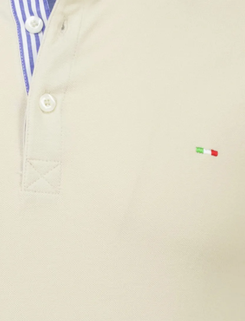 normale fit Portofino polo beige pique effen