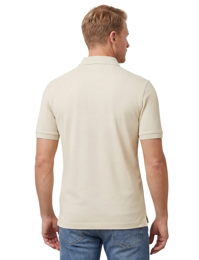 normale fit Portofino polo beige pique effen