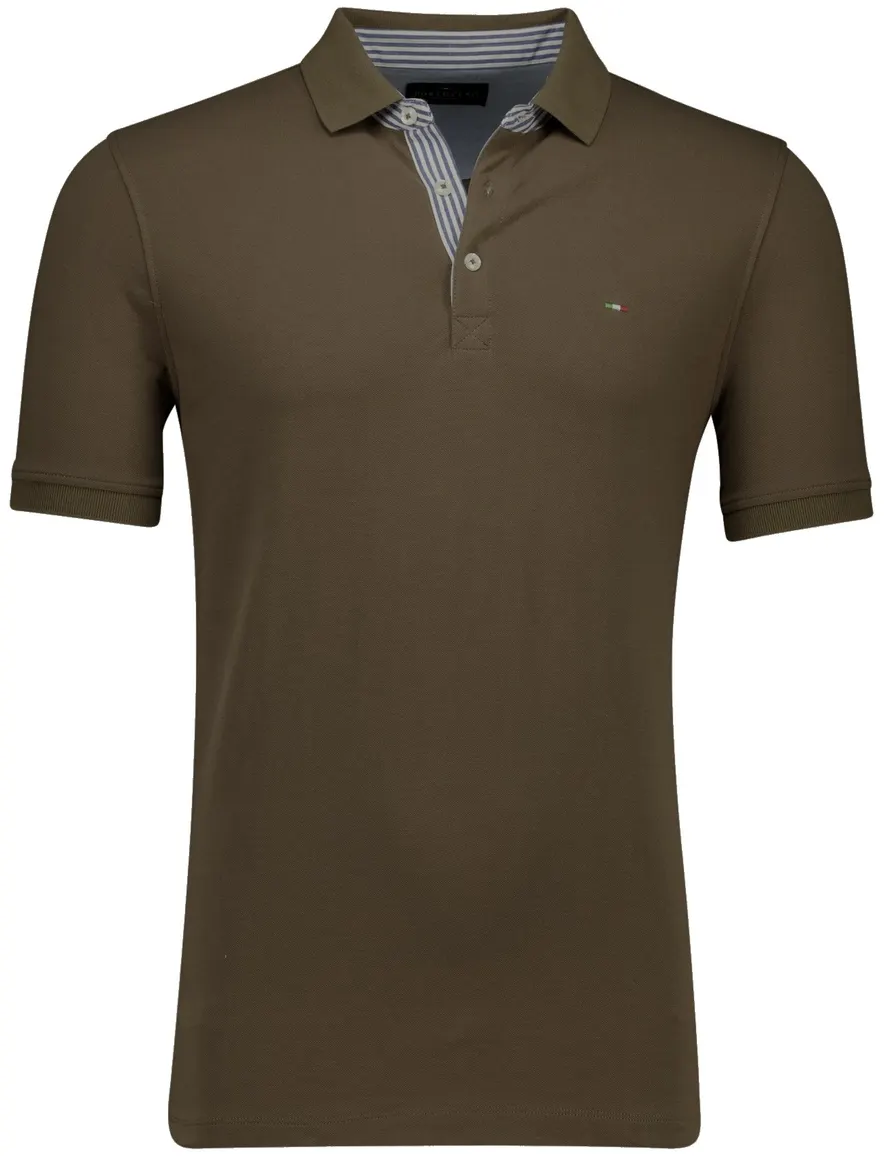 Portofino polo bruin pique katoen