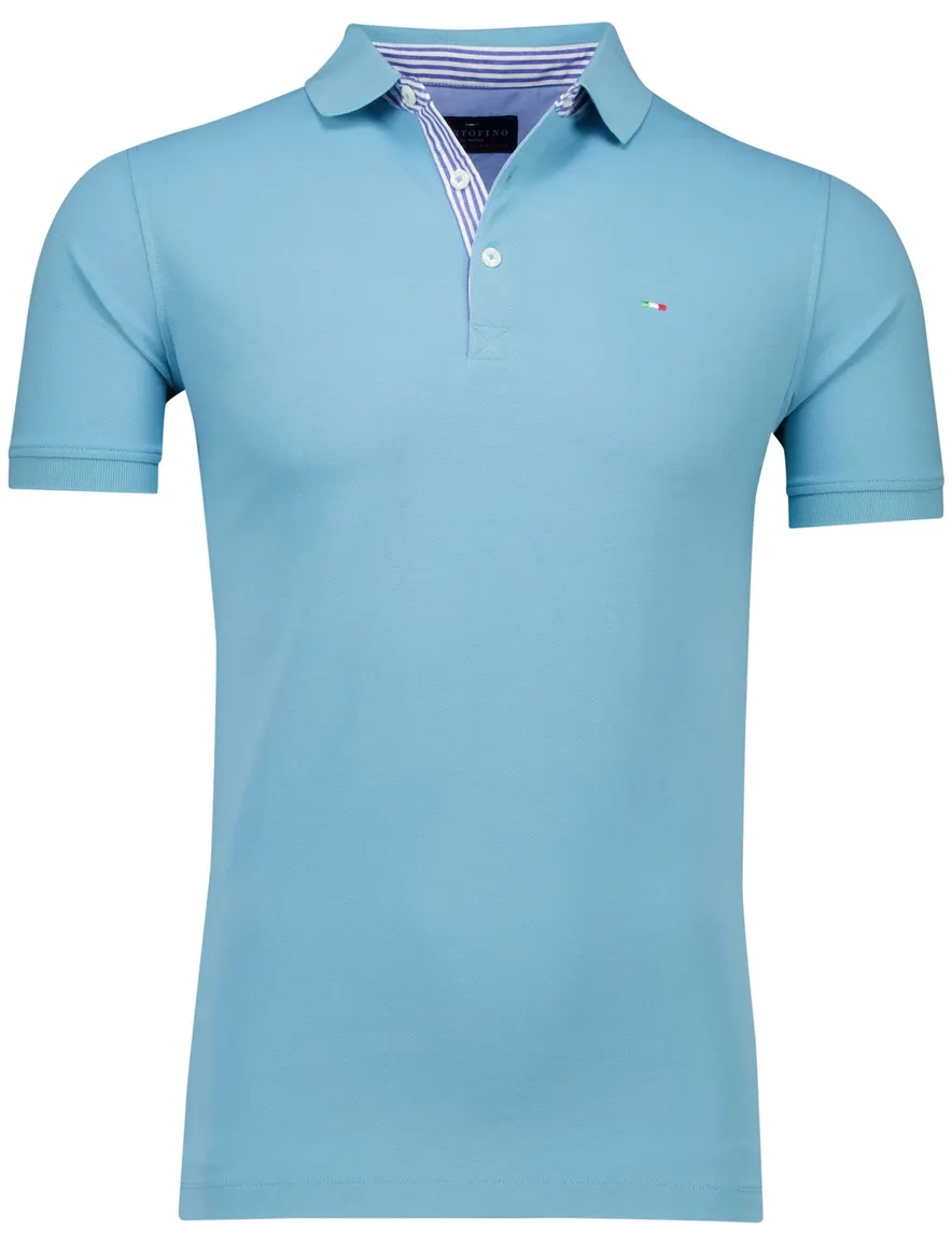 Portofino polo blauw katoen