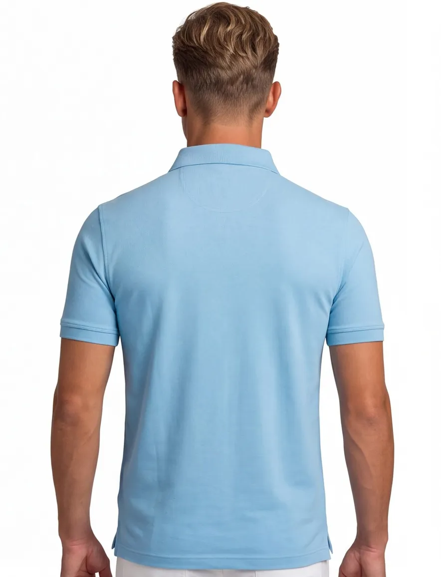 Portofino polo blauw katoen