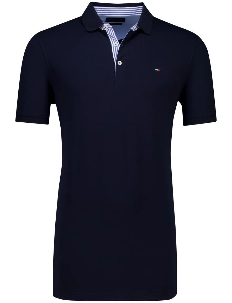 Portofino katoenen polo extra lang donkerblauw
