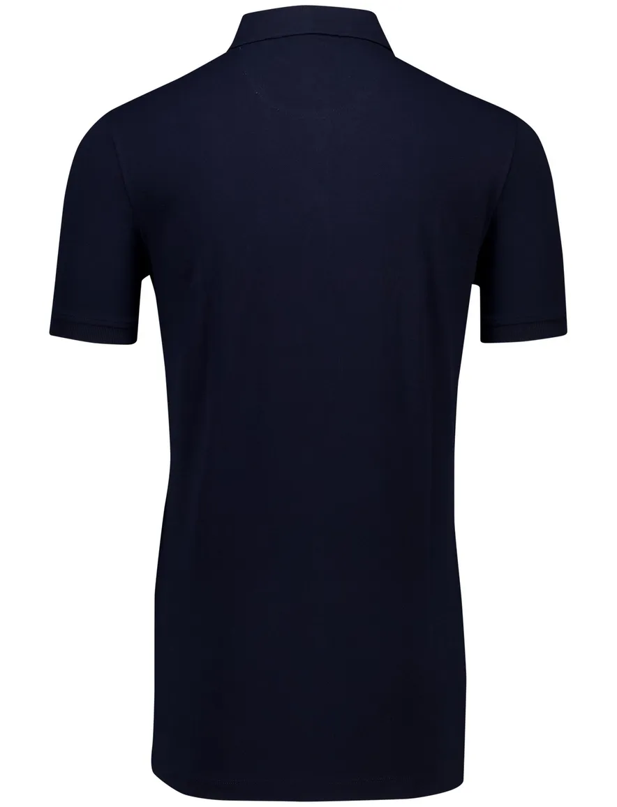 Portofino katoenen polo extra lang donkerblauw