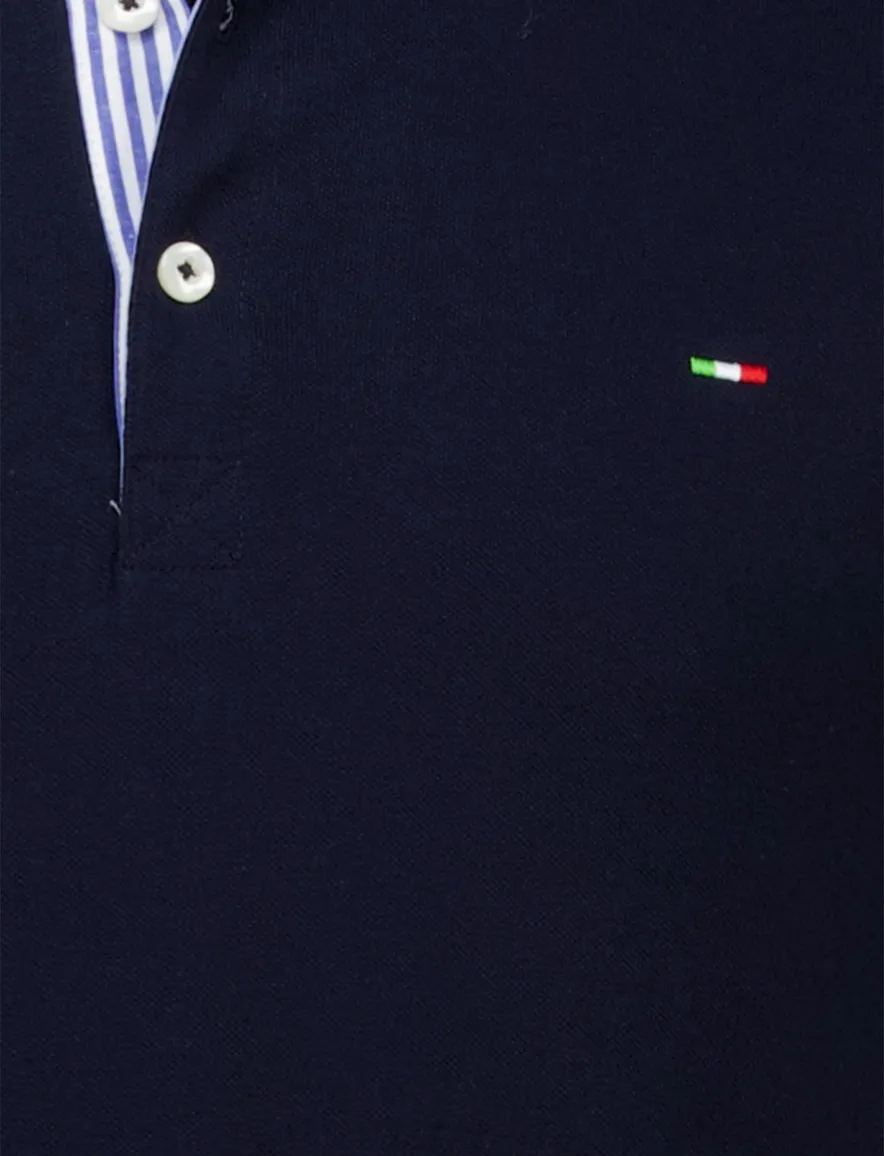 Portofino katoenen polo extra lang donkerblauw