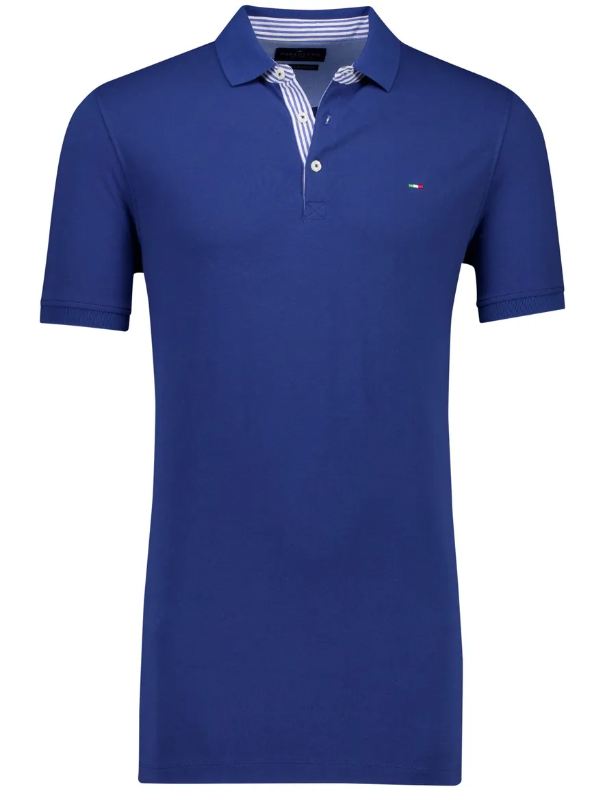 Portofino polo extra lang cobalt effen