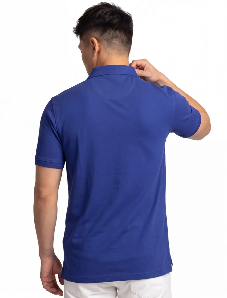 Portofino polo extra lang cobalt effen