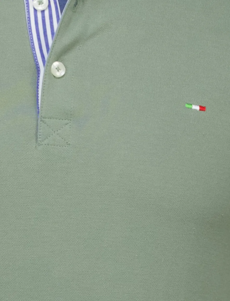 Portofino polo extra lang groen pique