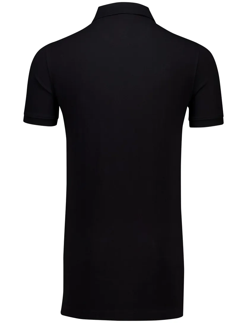 Portofino polo extra lang zwart stretch pique 3-knoops